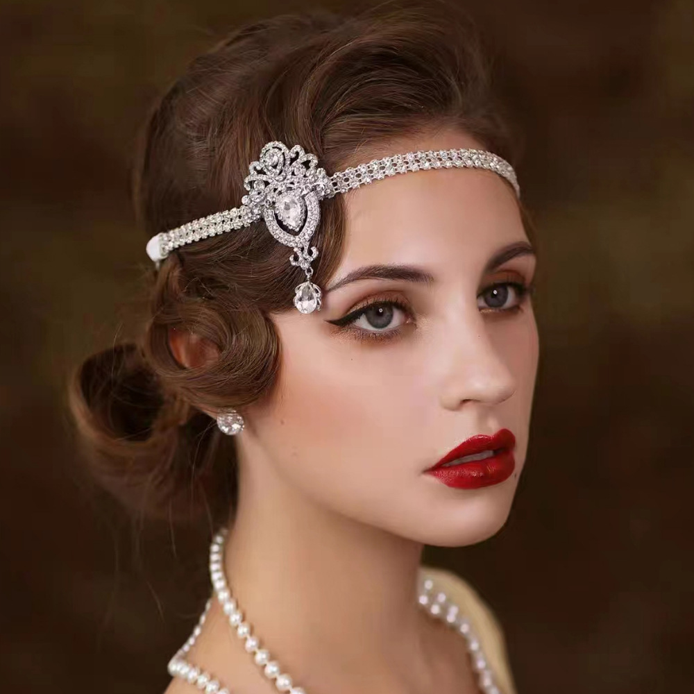 Vintage Style Wedding Hair Accessory Art Deco Crystal Rhinestone Headband